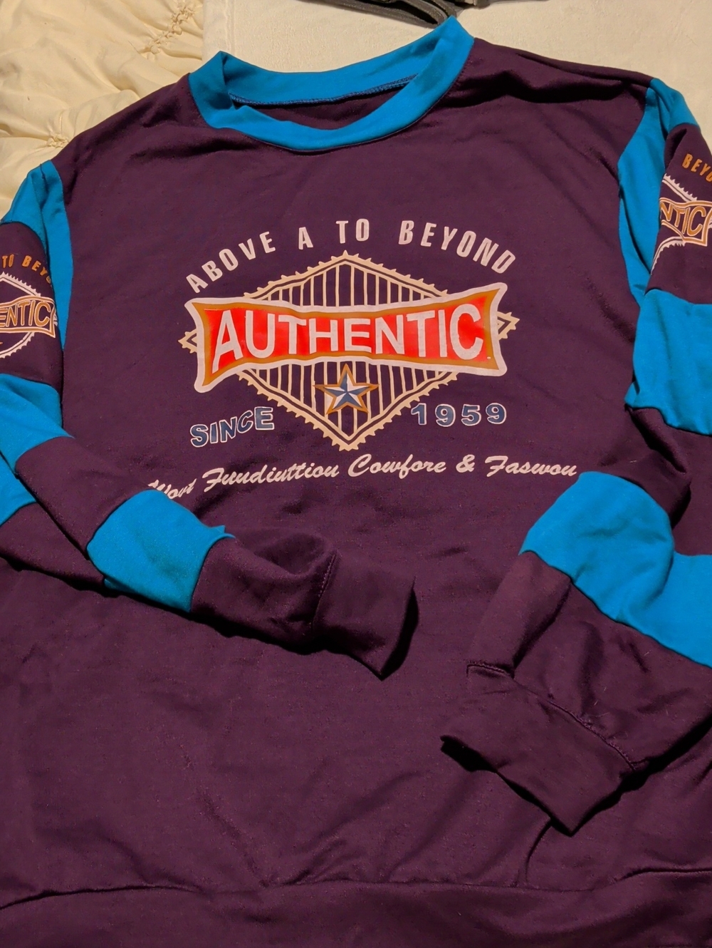 Authentic Graphic Long-Sleeve Shirt - Blue & Purple